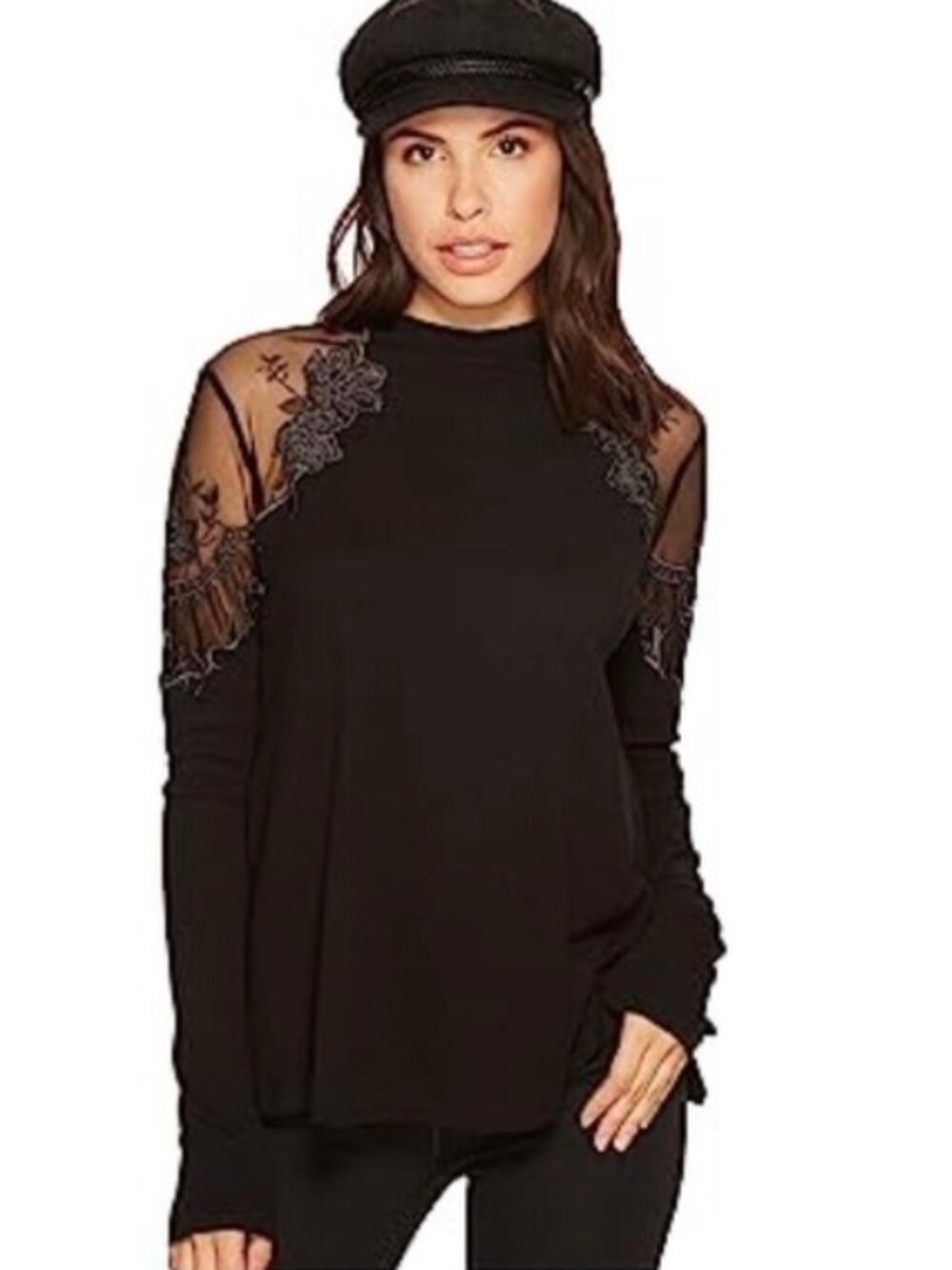 FREE PEOPLE DANIELLA EMBROIDERED TOP Med